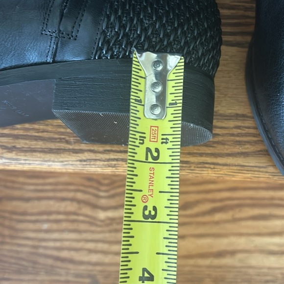 Cole Haan Leather Grand Tall Riding Boots Black Leather/Stretch Woven 7.5 Zip - Picture 11 of 12